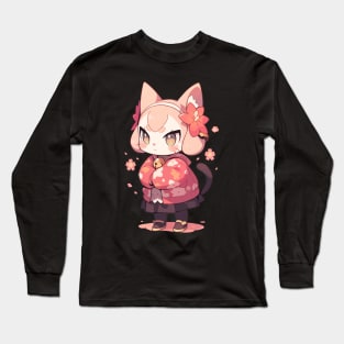 Anime Cat Girl Long Sleeve T-Shirt